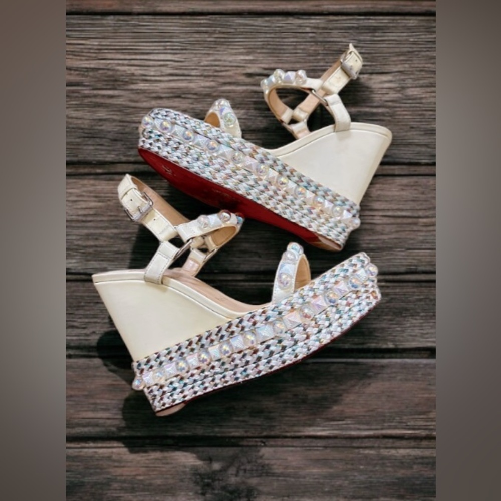 Christian Louboutin Cream Patent Sandals